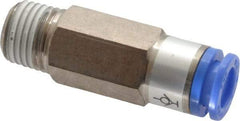 SMC PNEUMATICS - 8mm OD, R(PT) 1/4 Thread, Brass/Polybutylene Push-to-Connect Male Connector - 145 Max psi - Exact Tool & Supply