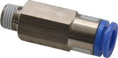 SMC PNEUMATICS - 8mm OD, R(PT) 1/8 Thread, Brass/Polybutylene Push-to-Connect Male Connector - 145 Max psi - Exact Tool & Supply