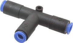 SMC PNEUMATICS - 8mm OD, Polybutylene Push-to-Connect Union Tee - 145 Max psi - Exact Tool & Supply