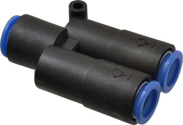SMC PNEUMATICS - 12mm OD, Polybutylene Push-to-Connect Union Y - 145 Max psi - Exact Tool & Supply