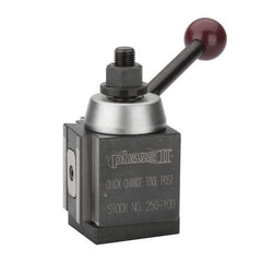 Phase II - 9 to 12 Inch Lathe Swing, Piston Type Quick Change Tool Post - 3-7/8 Inch Tool Post Height, Series 100, 4-11/16 Inch Overall Height - Exact Tool & Supply