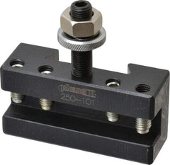 Phase II - Series AXA, #1 Turning & Facing Tool Post Holder - 12" & Under Lathe Swing, 1-1/2" OAH, 1/2" Max Tool Cutting Size, 15/16" Centerline Height - Exact Tool & Supply