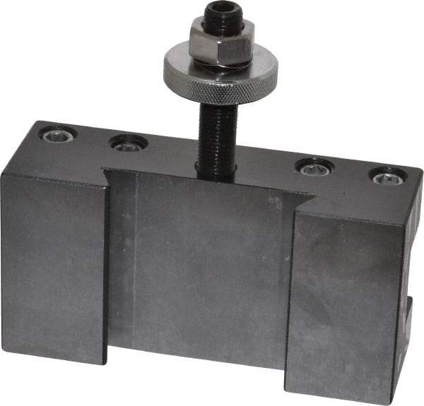 Phase II - Series CA, #1 Turning & Facing Tool Post Holder - 14 to 20" Lathe Swing, 2-1/2" OAH, 1" Max Tool Cutting Size, 1-11/16" Centerline Height - Exact Tool & Supply