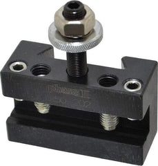 Phase II - Series BXA, #2 Boring, Turning & Facing Tool Post Holder - 10 to 15" Lathe Swing, 1-3/4" OAH, 5/8" Max Tool Cutting Size, 1-1/8" Centerline Height - Exact Tool & Supply