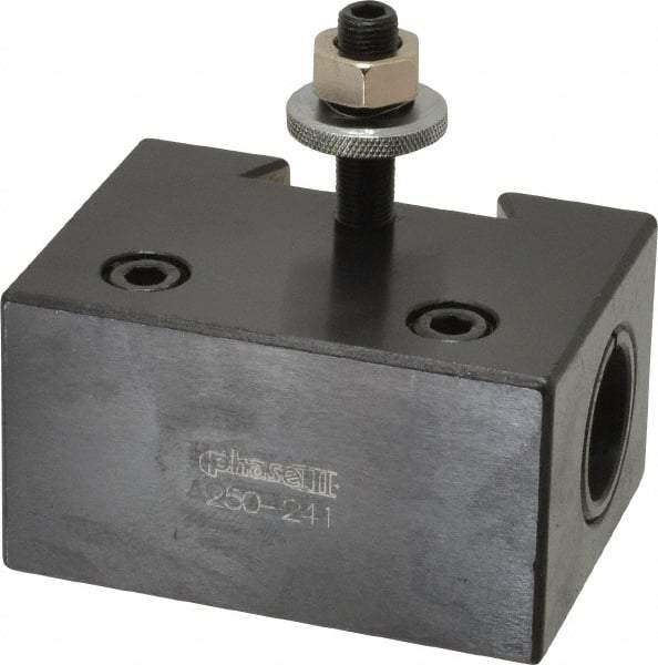 Phase II - Series BXA, #41 Boring Bar Tool Post Holder - 10 to 15" Lathe Swing, 2" OAH, 1" Centerline Height - Exact Tool & Supply