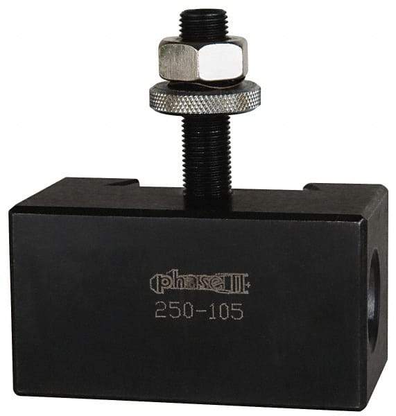 Phase II - Series AXA, #53 Morse Taper Tool Post Holder - 12" & Under Lathe Swing, 1-1/2" OAH, 3/4" Centerline Height - Exact Tool & Supply