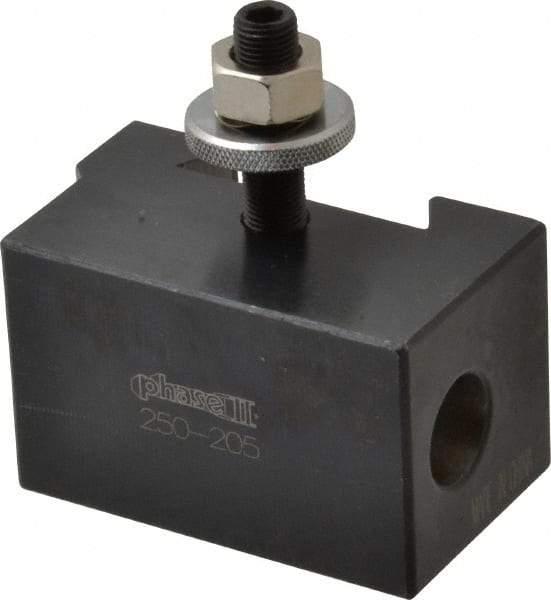 Phase II - Series BXA, #5 Morse Taper Tool Post Holder - 10 to 15" Lathe Swing, 1-3/4" OAH, 7/8" Centerline Height - Exact Tool & Supply