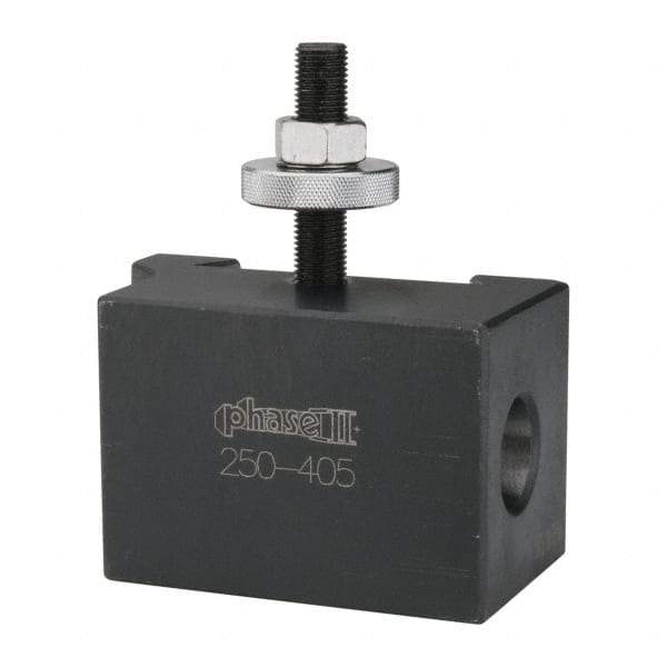 Phase II - Series CA, #5 Morse Taper Tool Post Holder - 14 to 20" Lathe Swing, 2-1/2" OAH, 1-1/4" Centerline Height - Exact Tool & Supply