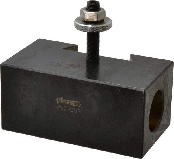 Phase II - Series CXA, #53 Morse Taper Tool Post Holder - 13 to 18" Lathe Swing, 2-1/8" OAH, 1-1/16" Centerline Height - Exact Tool & Supply