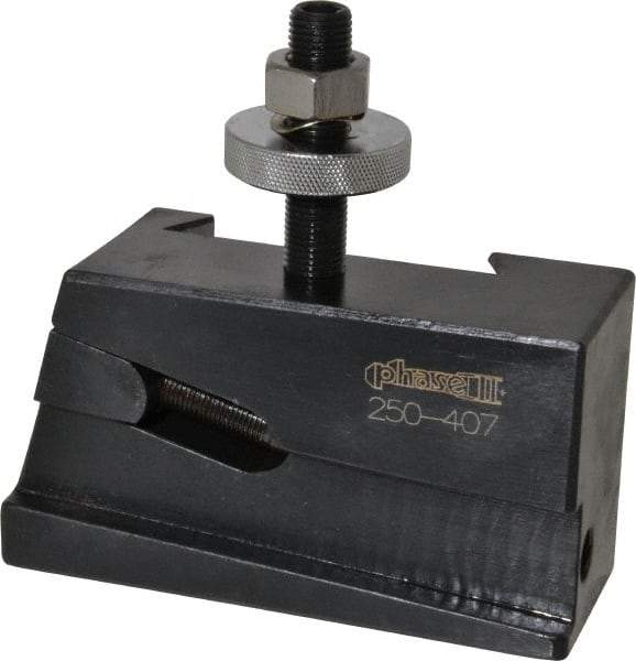 Phase II - Series CA, #7 Universal Parting Blade Tool Post Holder - 14 to 20" Lathe Swing, 2-1/2" OAH, 1-7/16" Centerline Height - Exact Tool & Supply