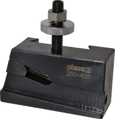 Phase II - Series CA, #7 Universal Parting Blade Tool Post Holder - 14 to 20" Lathe Swing, 2-1/2" OAH, 1-7/16" Centerline Height - Exact Tool & Supply