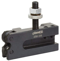 Phase II - Series AXA, #10 Knurling, Turning & Facing Tool Post Holder - 12" & Under Lathe Swing, 1-9/16" OAH, 1/2" Max Tool Cutting Size, 7/8" Centerline Height - Exact Tool & Supply