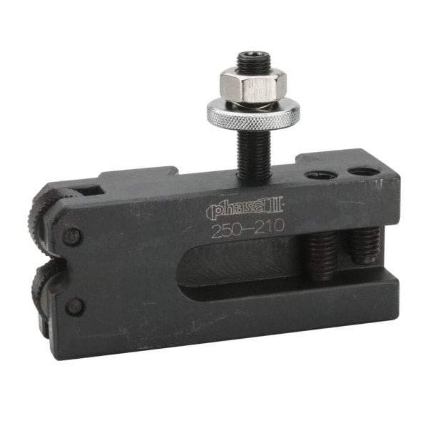 Phase II - Series BXA, #10 Knurling, Turning & Facing Tool Post Holder - 10 to 15" Lathe Swing, 1-3/4" OAH, 5/8" Max Tool Cutting Size, 1" Centerline Height - Exact Tool & Supply