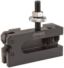 Phase II - Series CXA, #10 Knurling, Turning & Facing Tool Post Holder - 13 to 18" Lathe Swing, 2" OAH, 3/4" Max Tool Cutting Size, 1-3/16" Centerline Height - Exact Tool & Supply