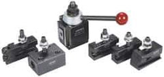 Phase II - Series DA Tool Post Holder & Set for 17 to 48" Lathe Swing - 6 Piece, Includes Style 1 Holder, Style 10 Holder, Style 2 Holder, Style 4 Holder, Style 7 Holder, Tool Post - Exact Tool & Supply