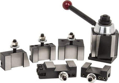 Phase II - Series BXA Tool Post Holder & Set for 10 to 15" Lathe Swing - 6 Piece, Includes Style 1 Holder, Style 10 Holder, Style 2 Holder, Style 4 Holder, Style 7 Holder, Tool Post - Exact Tool & Supply