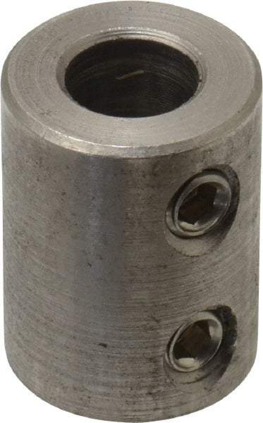 Climax Metal Products - 3/8" Inside x 3/4" Outside Diam, Stainless Steel Set Screw Rigid Coupling - 1" Long - Exact Tool & Supply