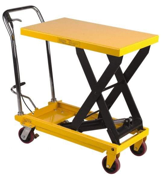 Wesco Industrial Products - 1,650 Lb Capacity Portable Foot-Operated Scissor Lift Table - 16" Lift Height, 39" Platform Length x 20" Platform Width - Exact Tool & Supply