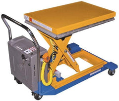 Vestil - 1,000 Lb Capacity Portable Battery-Operated Scissor Lift Table - 9" Lift Height, 48" Platform Length x 24" Platform Width - Exact Tool & Supply