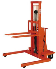 Presto Lifts - 2,000 Lb Capacity, 60" Lift Height, Battery Operated Work Positioner - 2" Lowered Height, 24" Load Center, 42" Fork Length, 48" Overall Width - Exact Tool & Supply