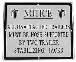 Vestil - Aluminum Trailer Sign - Aluminum Trailer Sign - Exact Tool & Supply