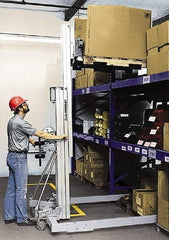 Made in USA - 1,000 Lb Capacity, Straddle Base Manually Operated Lift - Ground Level Minimum Operating Height - Exact Tool & Supply