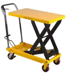 Wesco Industrial Products - 1,000 Lb Capacity Manual Scissor Lift Table - 32" Platform Length x 19-1/2" Platform Width - Exact Tool & Supply