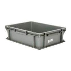 SSI Schaefer - 0.38 Cu Ft, 55 Lb Load Capacity Gray Polypropylene Tote Container - Stacking, 15.8" Long x 11.9" Wide x 4.8" High - Exact Tool & Supply