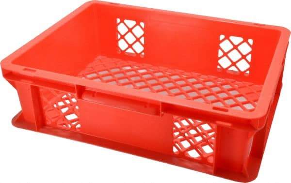 SSI Schaefer - 0.37 Cu Ft, 33 Lb Load Capacity Red Polypropylene Tote Container - Stacking, 15.8" Long x 11.9" Wide x 4.8" High - Exact Tool & Supply