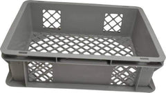 SSI Schaefer - 0.37 Cu Ft, 33 Lb Load Capacity Gray Polypropylene Tote Container - Stacking, 15.8" Long x 11.9" Wide x 4.8" High - Exact Tool & Supply