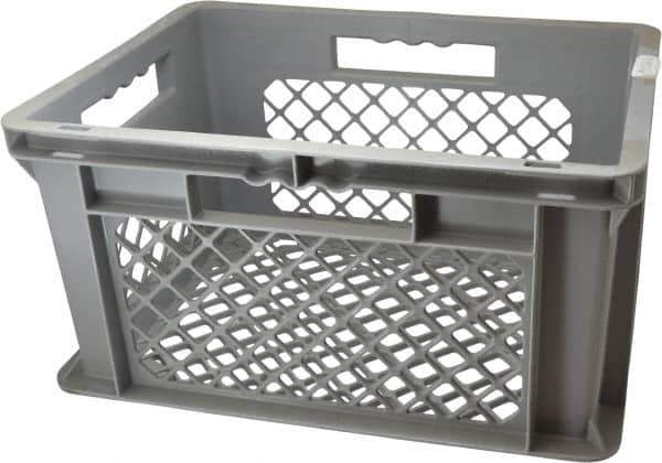 SSI Schaefer - 0.7 Cu Ft, 33 Lb Load Capacity Gray Polypropylene Tote Container - Stacking, 15.8" Long x 11.9" Wide x 8.7" High - Exact Tool & Supply