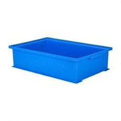 SSI Schaefer - 0.42 Cu Ft, 22 Lb Load Capacity Blue Polyethylene & Conductive PP Tote Container - Stacking, 18.4" Long x 12-1/2" Wide x 4.6" High - Exact Tool & Supply