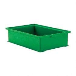 SSI Schaefer - 0.42 Cu Ft, 22 Lb Load Capacity Green Polyethylene & Conductive PP Tote Container - Stacking, 18.4" Long x 12-1/2" Wide x 4.6" High - Exact Tool & Supply