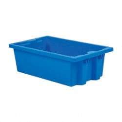 SSI Schaefer - 0.6 Cu Ft, 44 Lb Load Capacity Blue Polypropylene Tote Container - Stacking, Nesting, 21.3" Long x 12.6" Wide x 6.7" High - Exact Tool & Supply