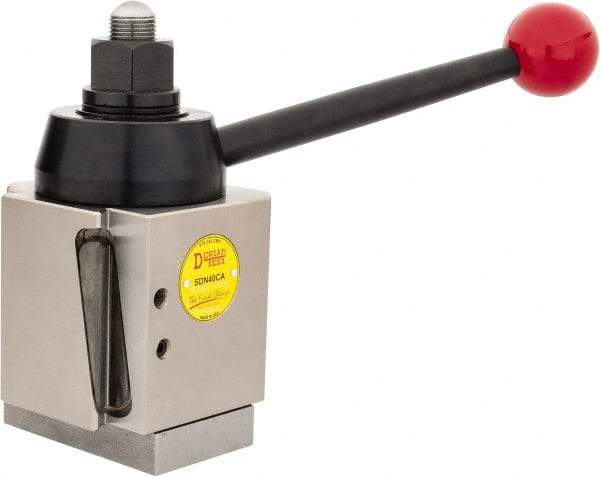 Dorian Tool - 16 to 20 Inch Lathe Swing, Wedge Type Quick Change Tool Post - 6-3/8 Inch Tool Post Height, Series CA, 1-9/16 to 2-3/4 Inch Centerline Height Range, 7-1/8 Inch Overall Height - Exact Tool & Supply