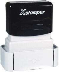 Value Collection - 1-5/8 Inch Long x 1/2 Inch Wide, 1/2 Inch Diameter, Pre-Inked Custom Inspection Stamp - Customized Message, Available in Red, Black, Blue, Green, Purple, White - Exact Tool & Supply