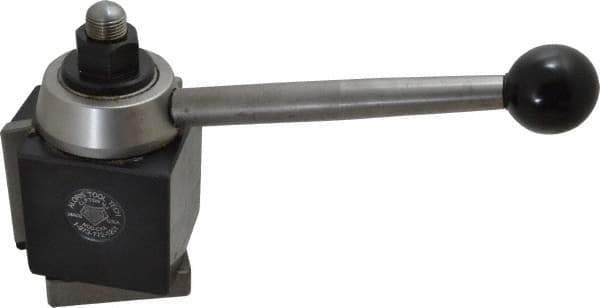 Aloris - 13 to 18 Inch Lathe Swing, Wedge Type Quick Change Tool Post - 5-1/8 Inch Tool Post Height, Series CXA, 1-3/16 to 2-5/16 Inch Centerline Height Range, 6-1/8 Inch Overall Height, 24 Position - Exact Tool & Supply