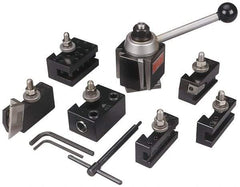 Aloris - Series CA Tool Post Holder & Set for 14 to 20" Lathe Swing - 7 Piece, Includes Style 1 Holder, Style 2 Holder, Style 4D Holder, Style 6 Holder, Style 7 Holder, Style 8 Holder, Tool Post - Exact Tool & Supply
