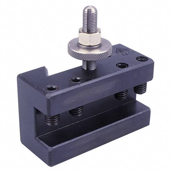 Aloris - Series CXA, #1 Turning & Facing Tool Post Holder - 13 to 18" Lathe Swing, 2-1/8" OAH x 3-1/2" OAL, 3/4" Max Tool Cutting Size, 1-7/16" Centerline Height - Exact Tool & Supply