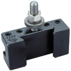 Aloris - Series EA, #2 Boring, Turning & Facing Tool Post Holder - 25" & Up Lathe Swing, 4" OAH x 7" OAL, 1-1/2" Max Tool Cutting Size, 2-11/16" Centerline Height - Exact Tool & Supply