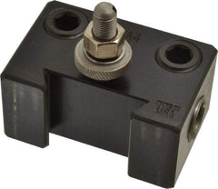 Aloris - Series AXA, #4 Boring Bar Tool Post Holder - 12" & Under Lathe Swing, 1-1/2" OAH x 3" OAL, 3/4" Centerline Height - Exact Tool & Supply