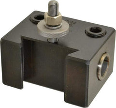 Aloris - Series CXA, #4 Boring Bar Tool Post Holder - 13 to 18" Lathe Swing, 2" OAH x 3-1/2" OAL, 1" Centerline Height - Exact Tool & Supply