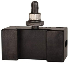 Aloris - Series BXA, #5 Morse Taper Tool Post Holder - 10 to 15" Lathe Swing, 1-3/4" OAH x 3" OAL, 7/8" Centerline Height - Exact Tool & Supply
