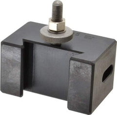 Aloris - Series CXA, #5 Morse Taper Tool Post Holder - 13 to 18" Lathe Swing, 2" OAH x 4-1/2" OAL, 1" Centerline Height - Exact Tool & Supply