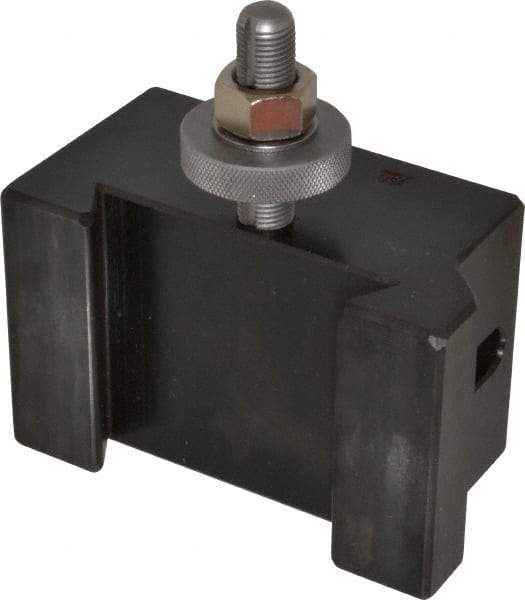 Aloris - Series DA, #5 Morse Taper Tool Post Holder - 17 to 48" Lathe Swing, 3-1/8" OAH x 4-1/2" OAL, 1-9/16" Centerline Height - Exact Tool & Supply
