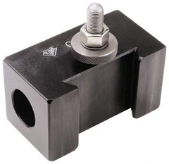 Aloris - Series AXA, #53 Morse Taper Tool Post Holder - 12" & Under Lathe Swing, 1-1/2" OAH, 3/4" Centerline Height - Exact Tool & Supply
