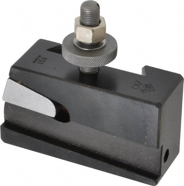 Aloris - Series CA, #7 Universal Parting Blade Tool Post Holder - 14 to 20" Lathe Swing, 2-1/2" OAH, 7/8" Max Tool Cutting Size, 1-7/16" Centerline Height - Exact Tool & Supply