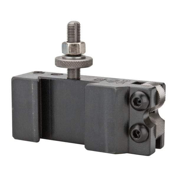 Aloris - Series BXA, #10 Knurling, Turning & Facing Tool Post Holder - 10 to 15" Lathe Swing, 1-3/4" OAH, 2-5/8" Max Tool Cutting Size, 1" Centerline Height - Exact Tool & Supply