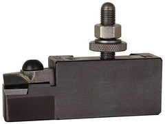 Aloris - Series AXA, #12 Turning Tool Post Holder for Carbide Triangular Inserts - 12" & Under Lathe Swing, 1-3/8" OAH, 7/8" Centerline Height - Exact Tool & Supply