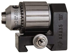 Aloris - Series AXA, #35 Dovetail Drill Chuck Tool Post Holder - 12" & Under Lathe Swing, 2" OAH, 1/2" Max Tool Cutting Size, 2" Centerline Height - Exact Tool & Supply